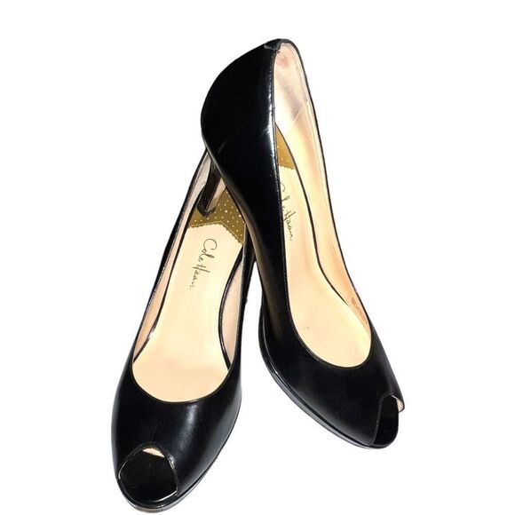 Coke Haan Nike Air style black open toe heels - Picture 4 of 10